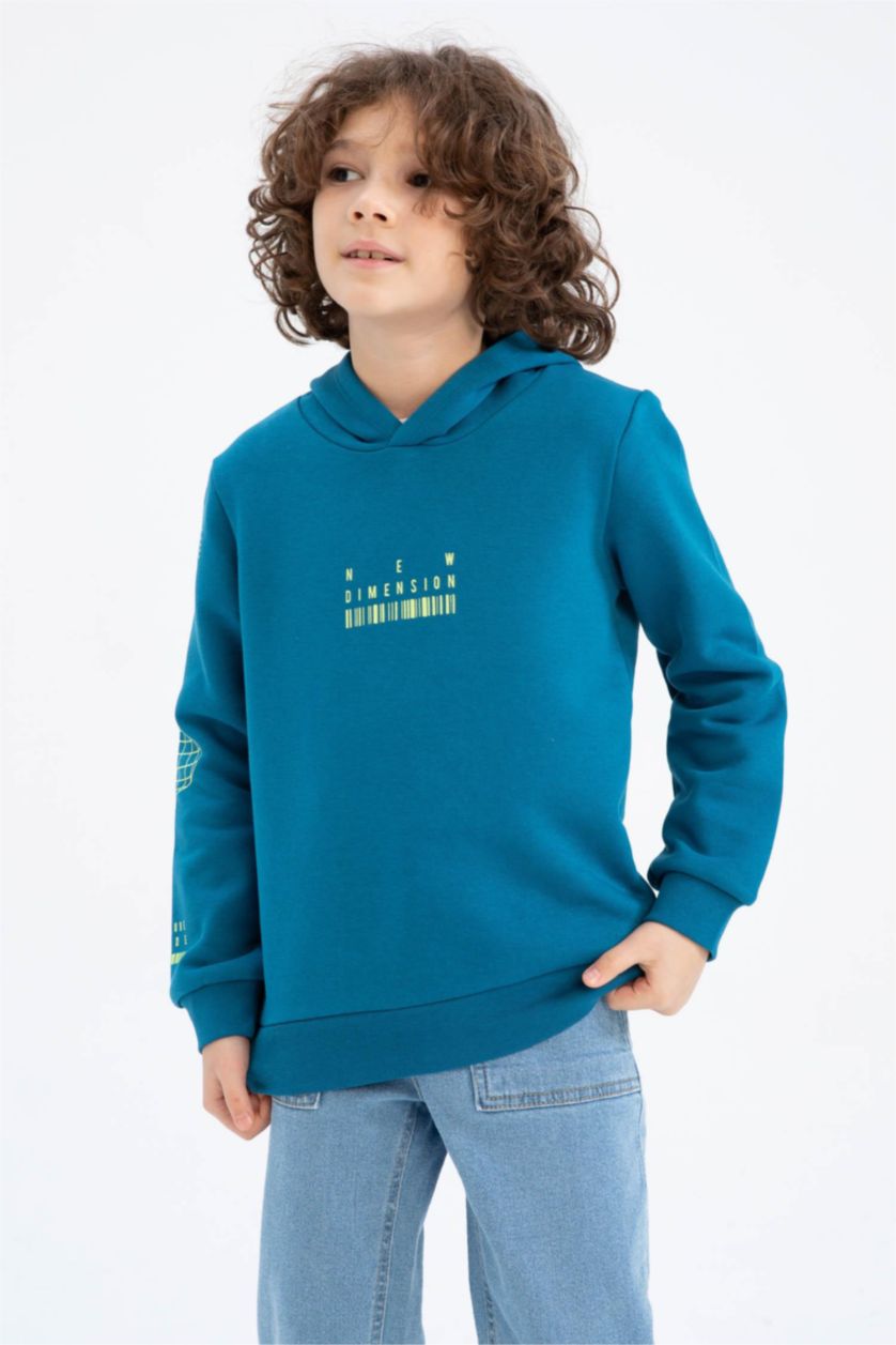 BOYS & TEENS Petrol Boy Regular Fit Hoodie Sweatshirt