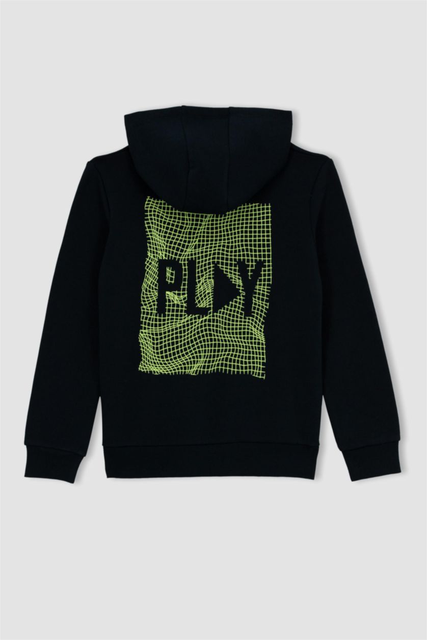 GARÇONS Noir Sweat À Capuche Regular Fit Pour Garçon