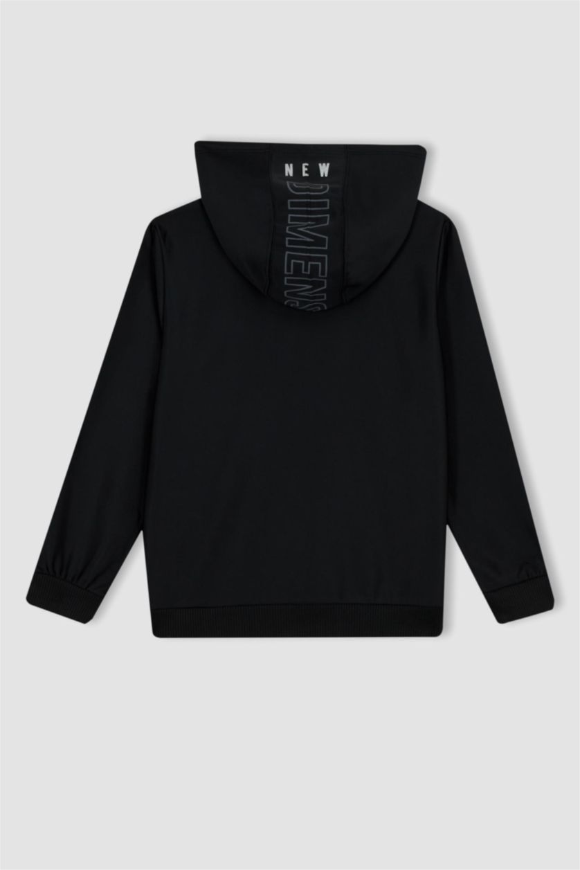 BOYS & TEENS Black Boy Hooded Cardigan