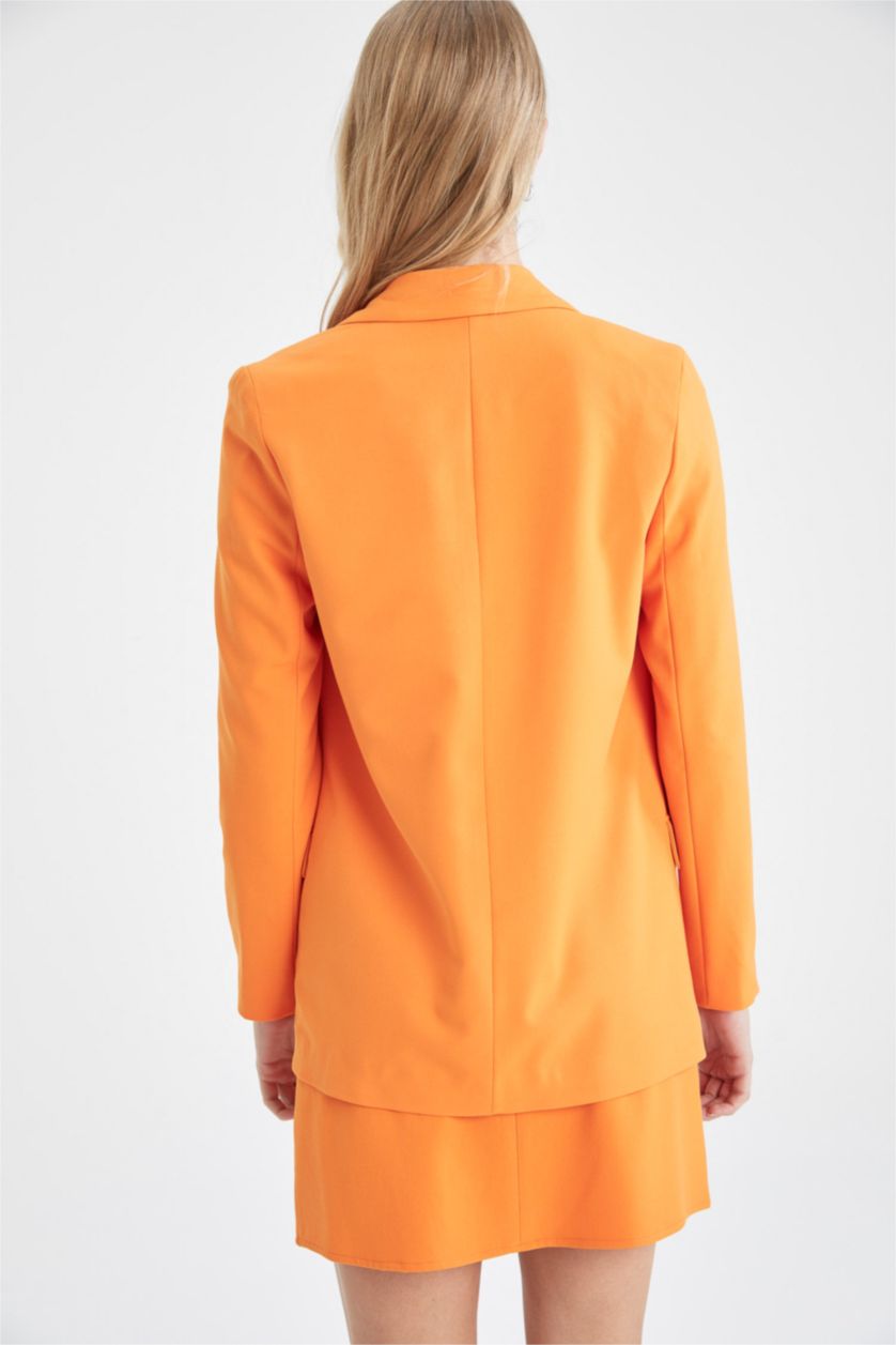 Woman Orange Regular Fit Blazer