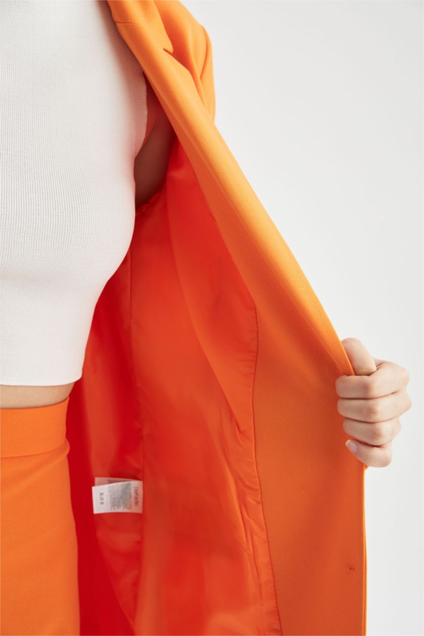 Woman Orange Regular Fit Blazer