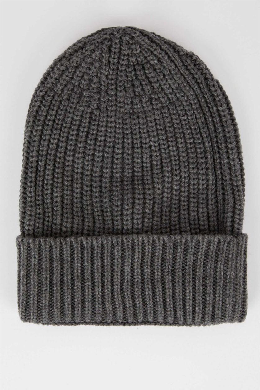 HOMME Anthracite Bonnet et col en tricot Warmtech à isolation thermique pour hommes