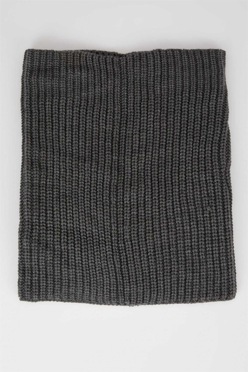 HOMME Anthracite Bonnet et col en tricot Warmtech à isolation thermique pour hommes