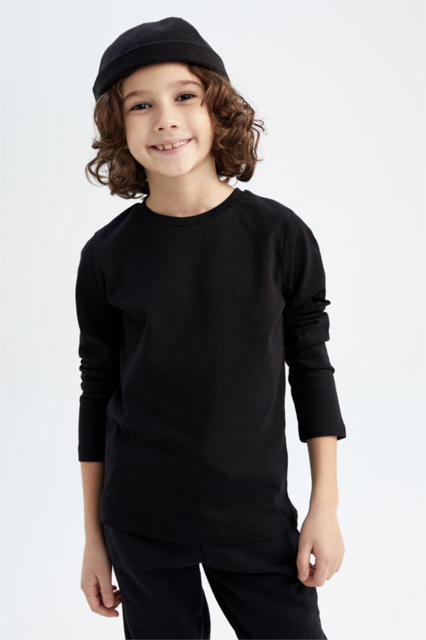 BOYS & TEENS White 3 piece Regular Fit Long Sleeve T-Shirt