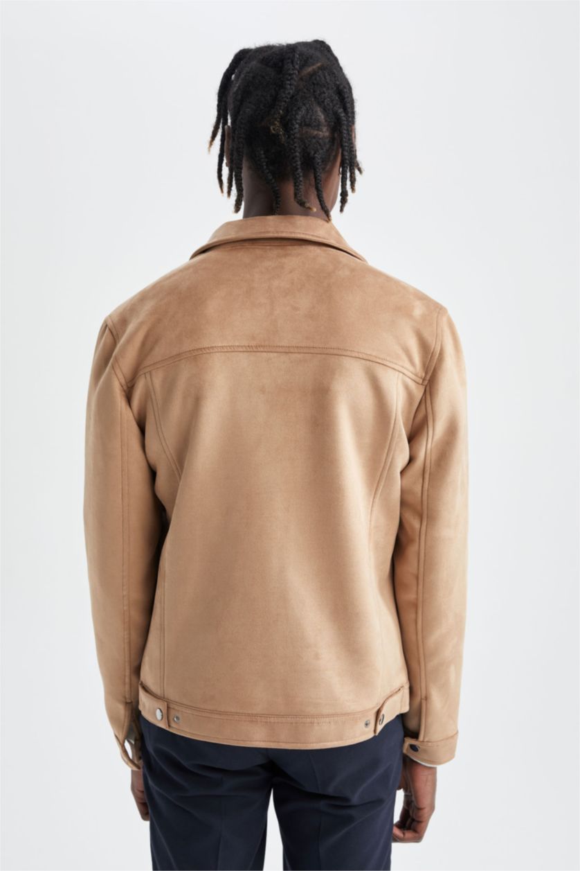 HOMME Beige Veste Col Polo Coupe Slim