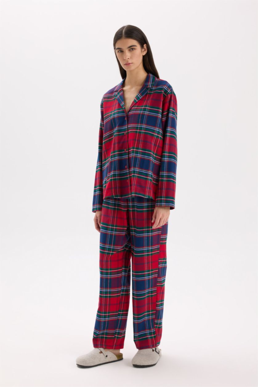 WOMAN Red Flanel 2 piece Set