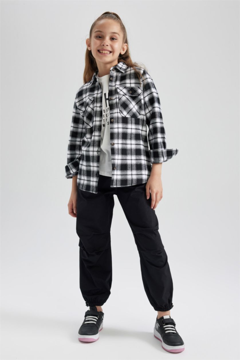 GIRLS & TEENS Black Girl Flannel Long Sleeve Shirt