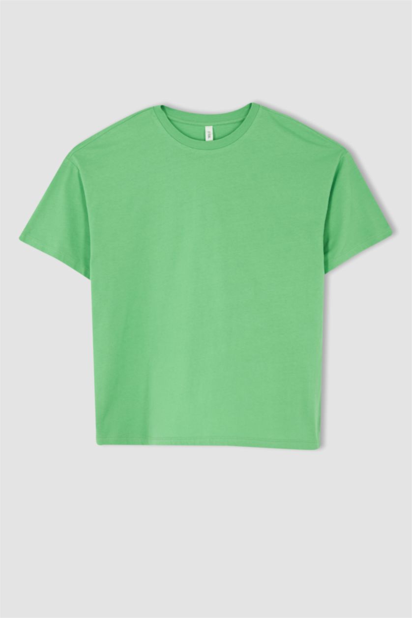 نساء أخضر فاتح Oversize Fit Short Sleeve T-Shirt