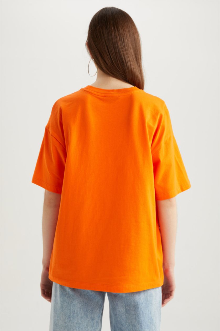 حريمي مرجاني تيشيرت نص كم اوفر سايز برقبة مستديرة