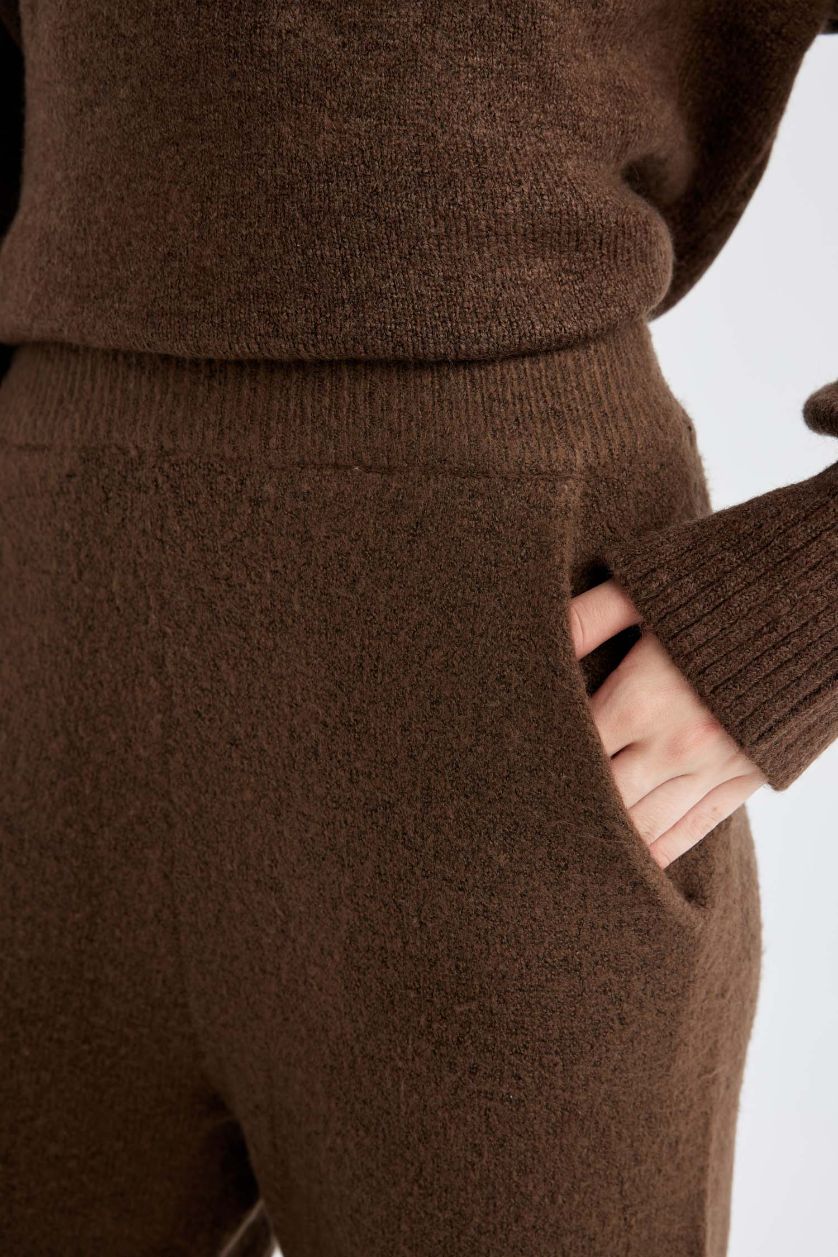 Әйелдерге Қоңыр Coool джоггер пішімі трикотаж Шалбар