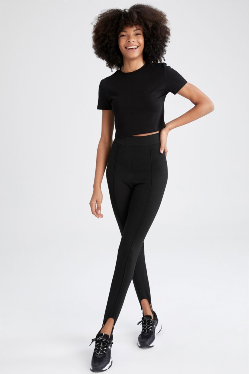 WOMAN Black Extra Slim Fit High Waisted Sports Leggings