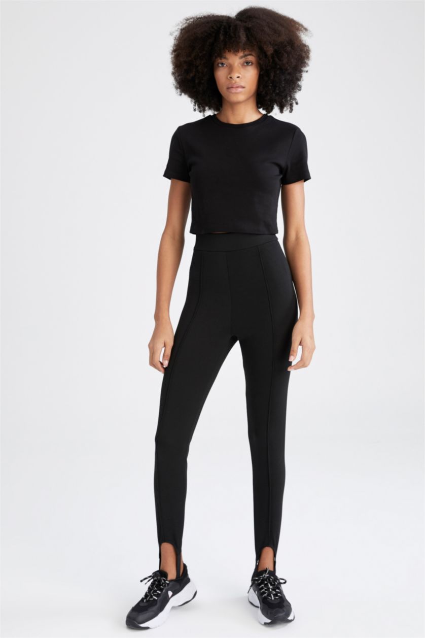 WOMAN Black Extra Slim Fit High Waisted Sports Leggings