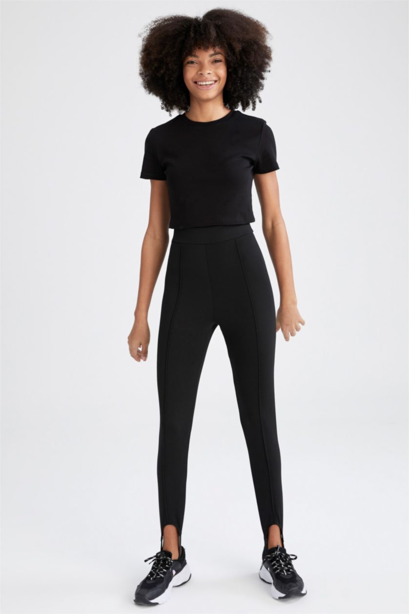 WOMAN Black Extra Slim Fit High Waisted Sports Leggings