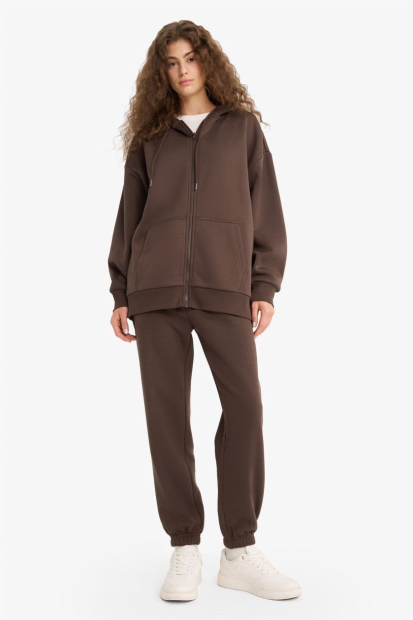 Әйелдерге Қоңыр үлкен пішім бас киімді 3 иірілмеген жіп Кардиган