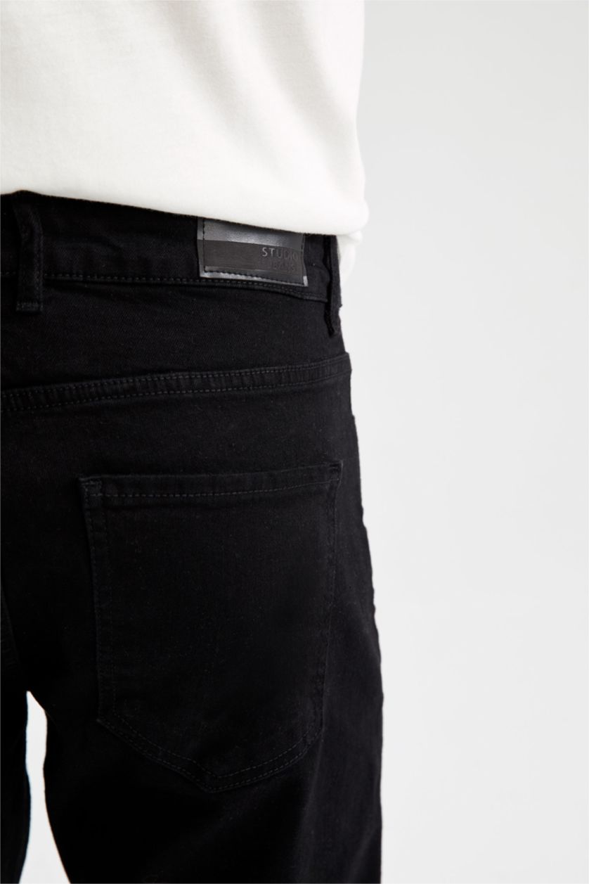 Erkek Siyah Regular Fıt Pantolon