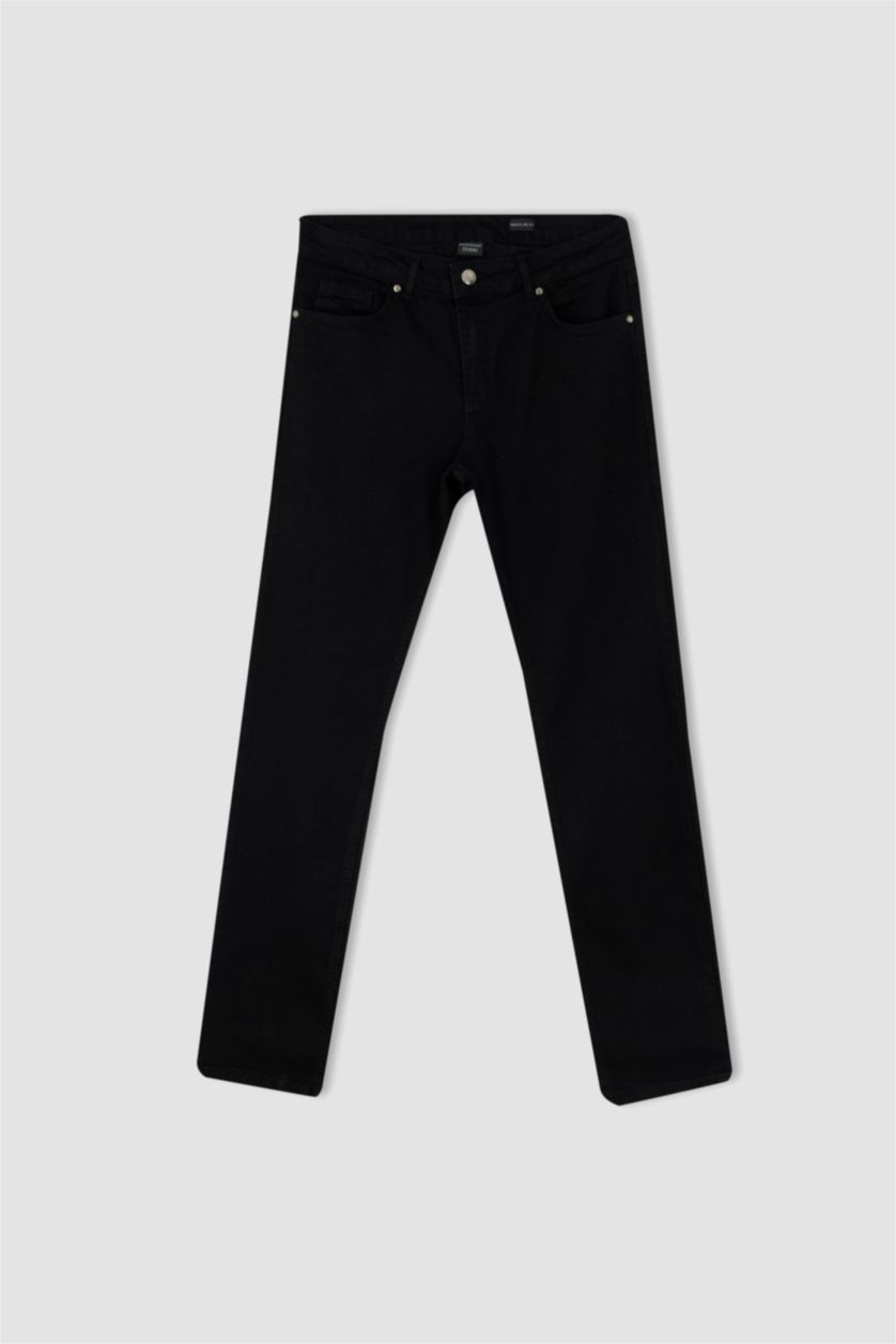 Erkek Siyah Regular Fıt Pantolon