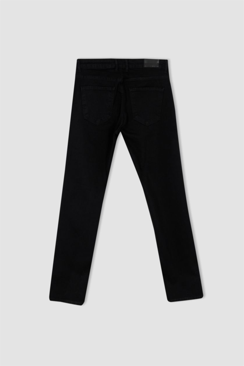 Erkek Siyah Regular Fıt Pantolon