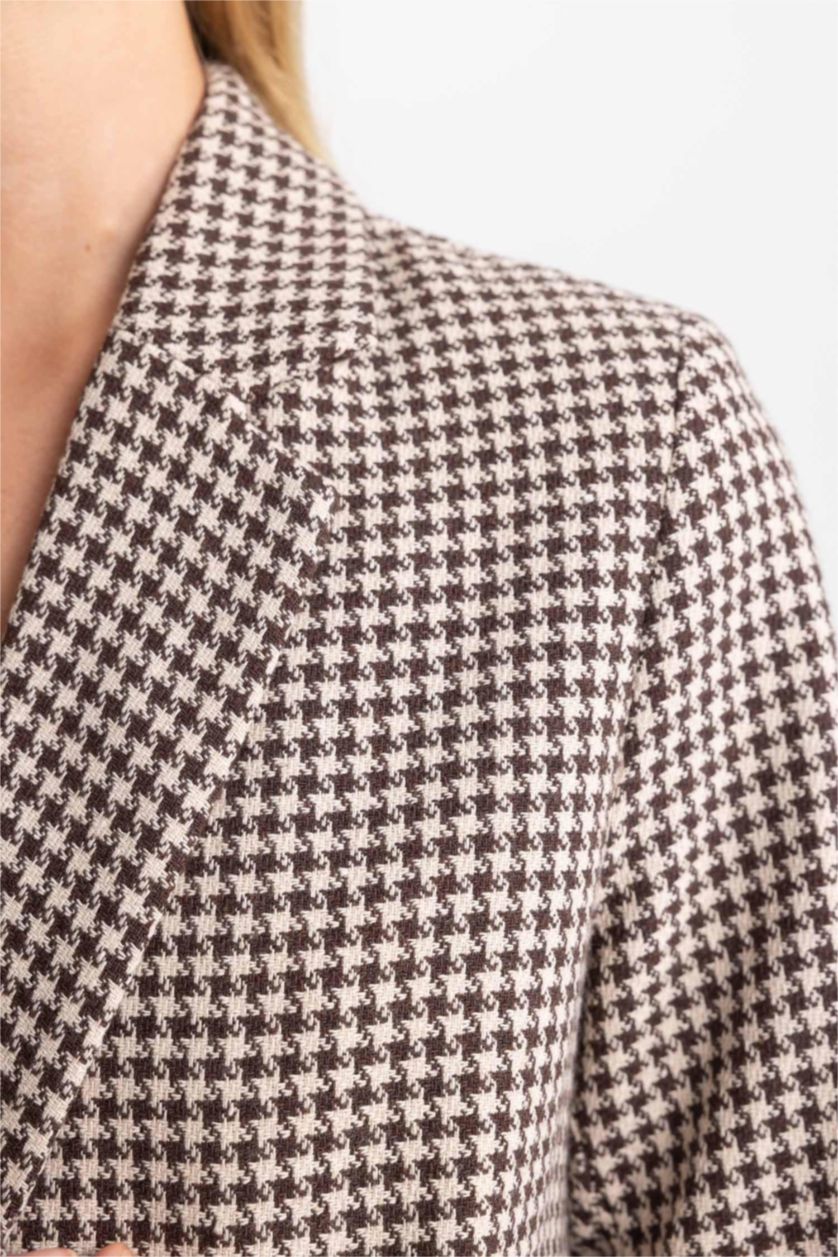 WOMAN Brown Oversize Fit Tweed Blazer