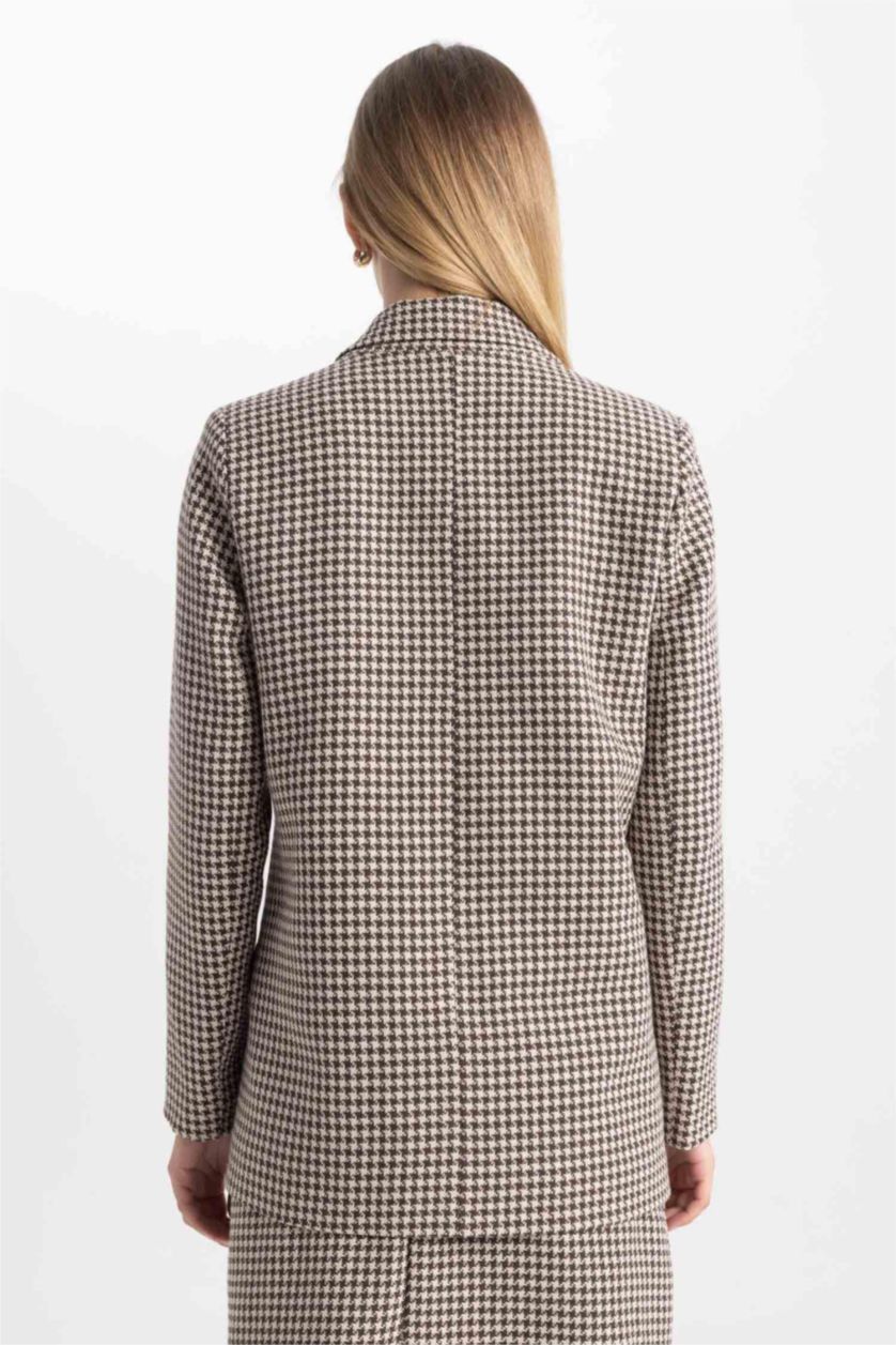 WOMAN Brown Oversize Fit Tweed Blazer