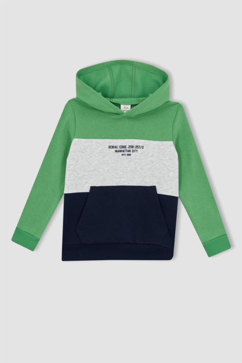 أولاد أخضر طقم ولادي بغطاء للرأس - قطعتين