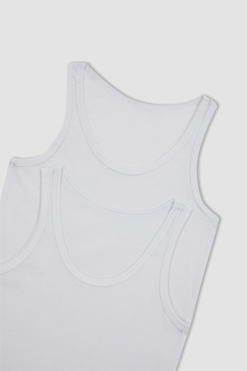BOYS & TEENS White Boy 2 piece Regular Fit Tank Top