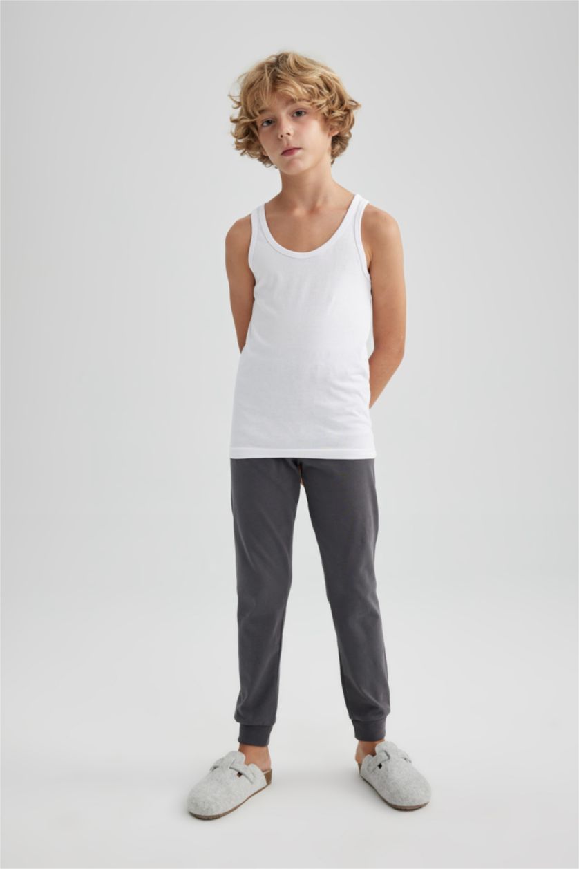 BOYS & TEENS White Boy 2 piece Regular Fit Tank Top