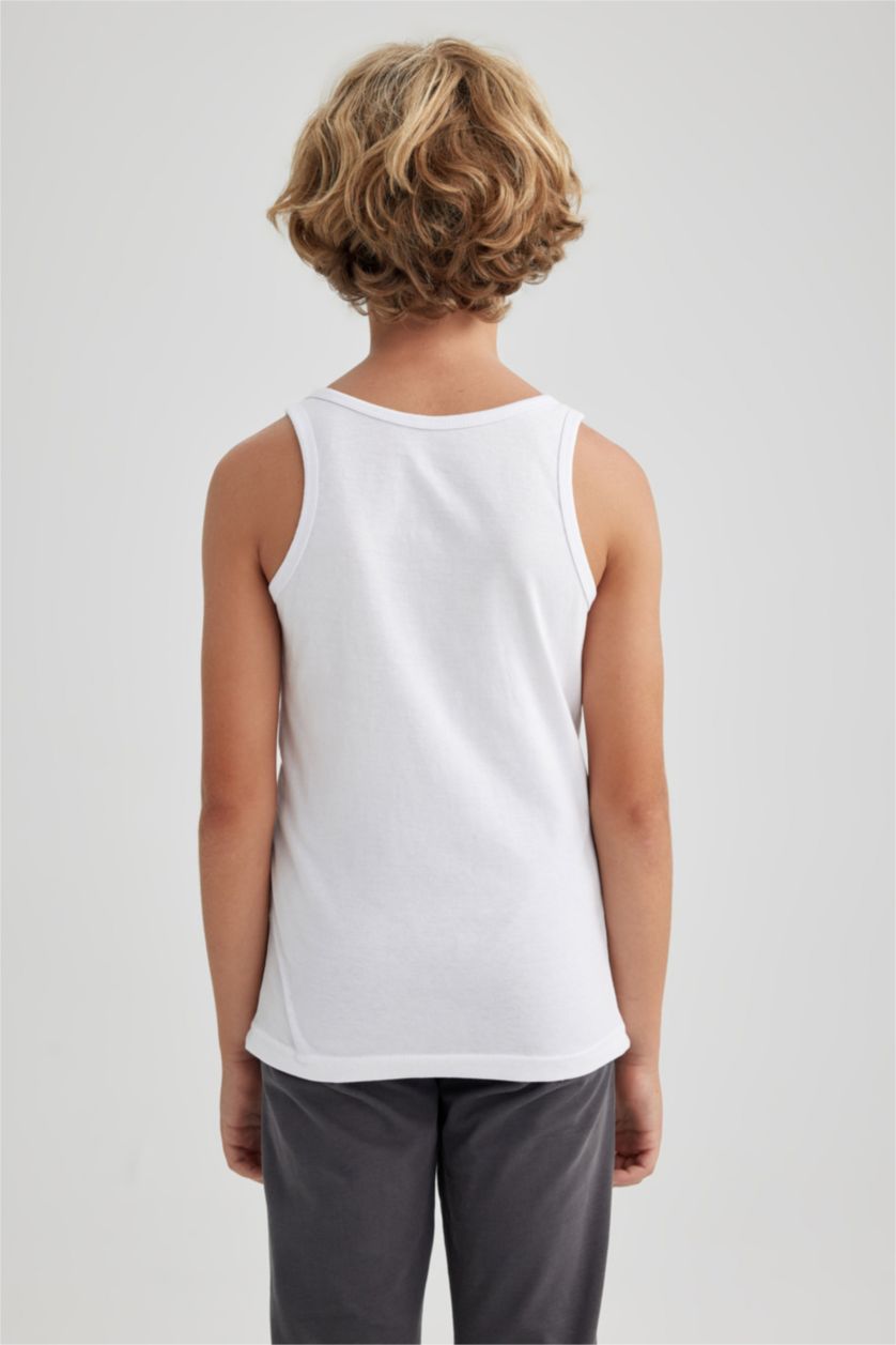 BOYS & TEENS White Boy 2 piece Regular Fit Tank Top