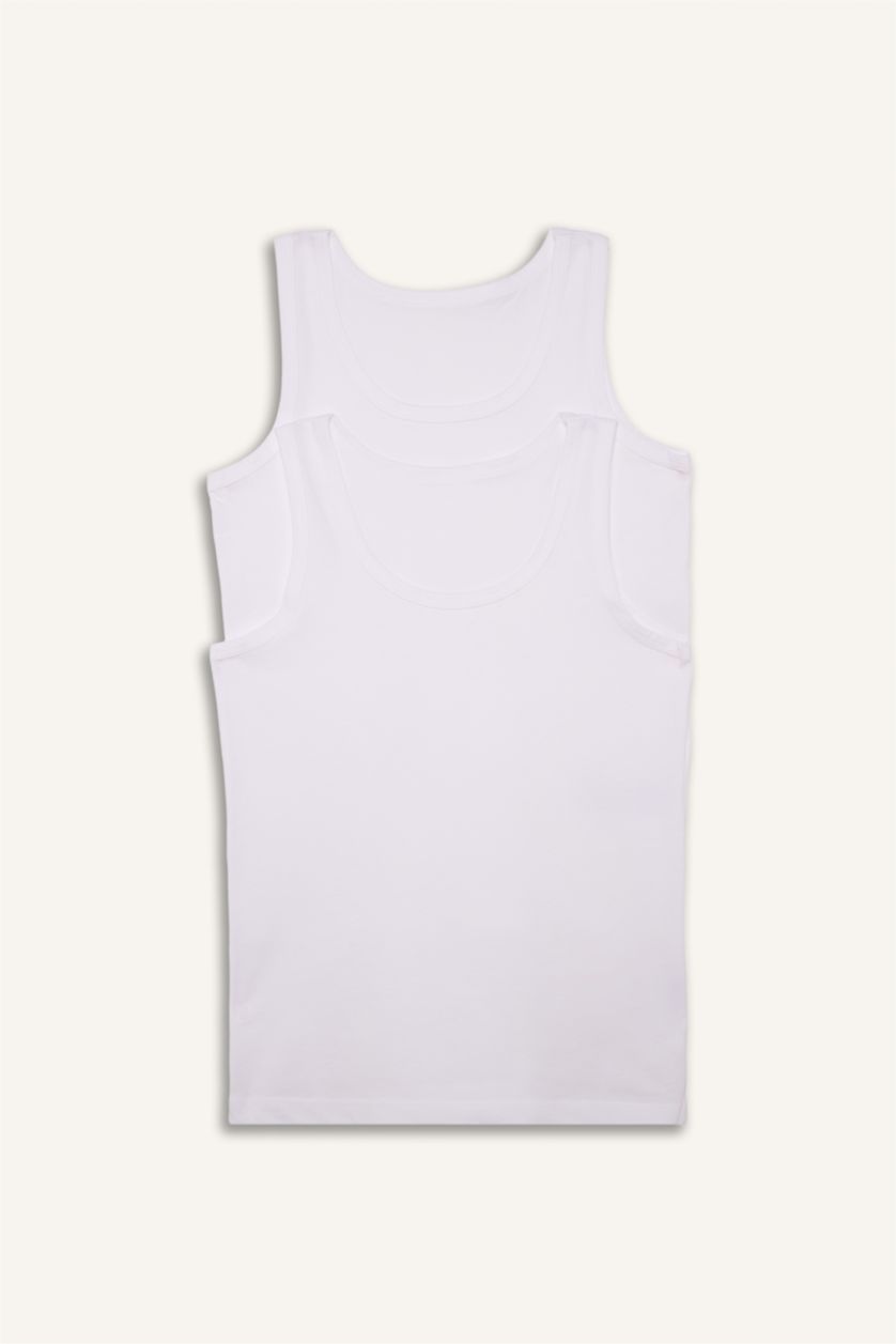BOYS & TEENS White Boy 2 piece Regular Fit Tank Top
