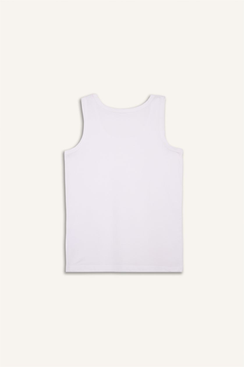 BOYS & TEENS White Boy 2 piece Regular Fit Tank Top