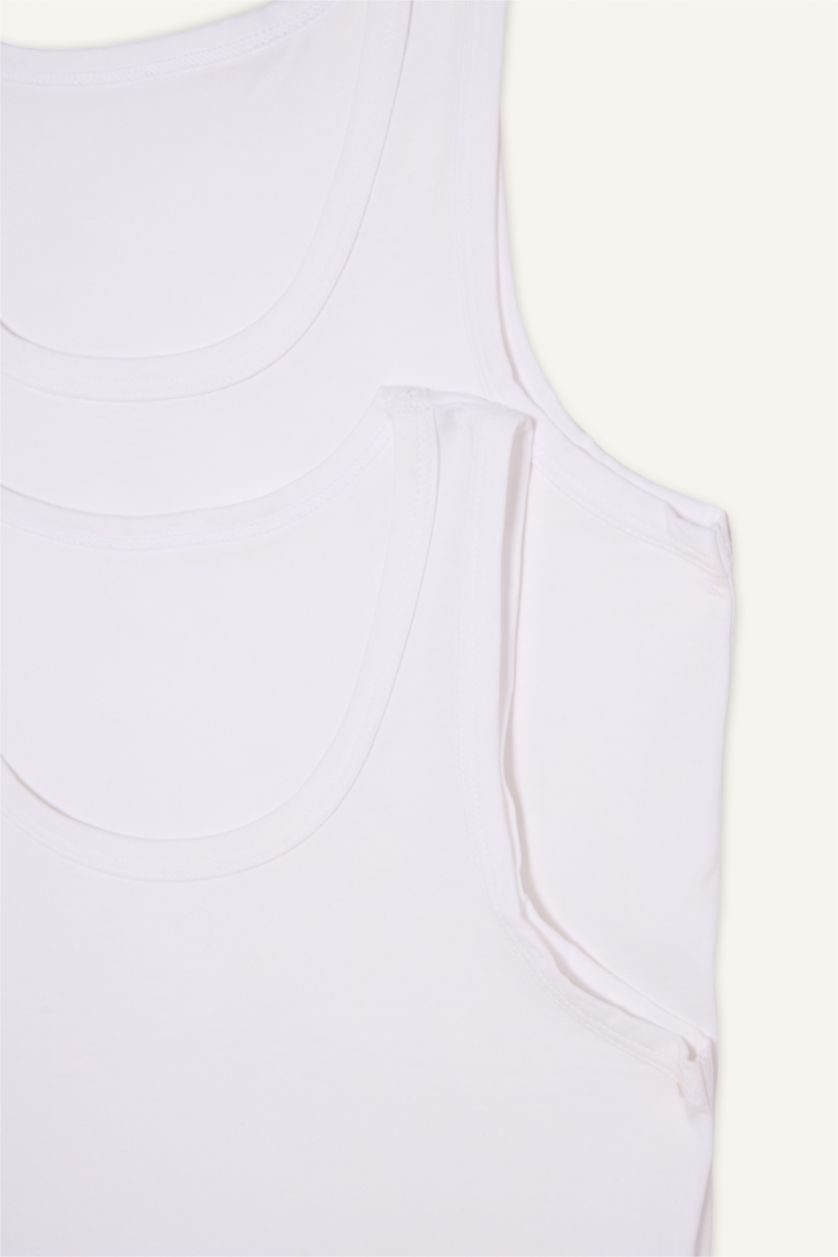 BOYS & TEENS White Boy 2 piece Regular Fit Tank Top