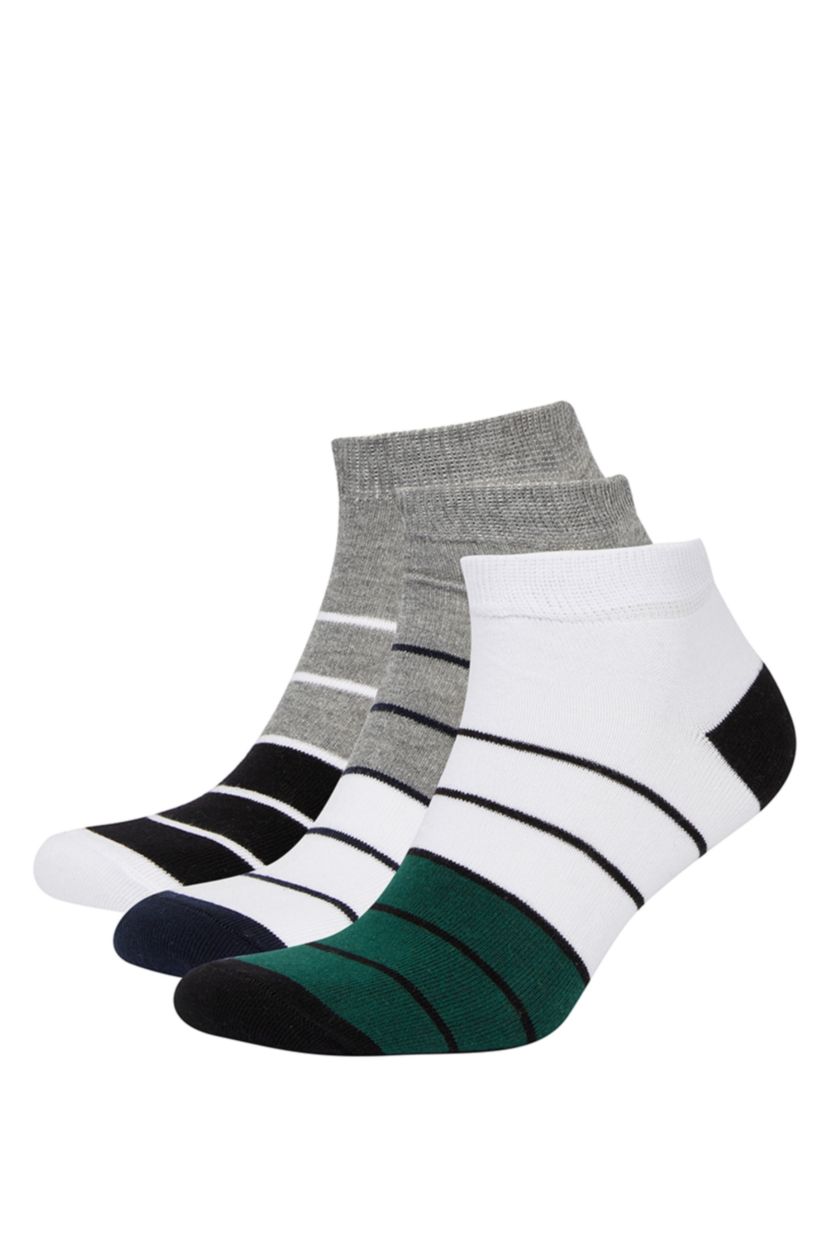 Man Anthracite Melange 3 piece Cotton Short Socks