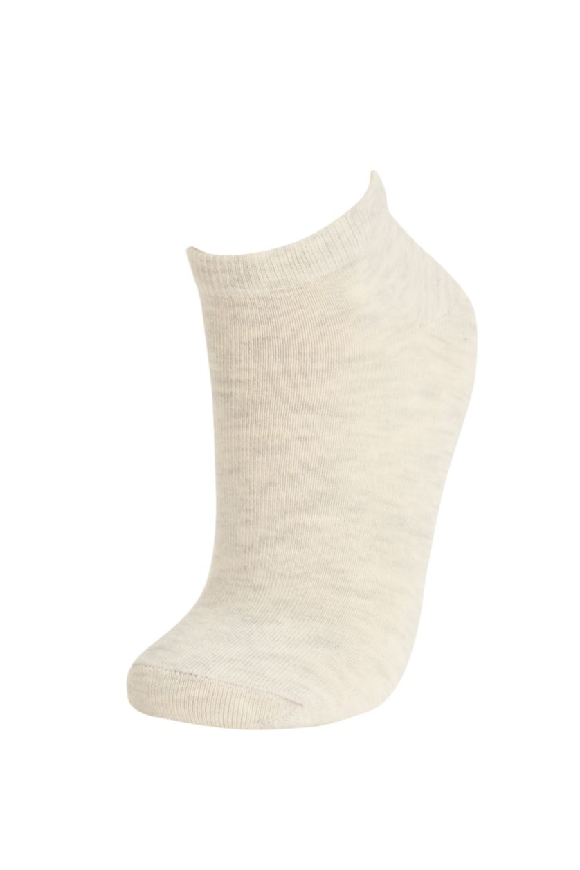 Kadın Gri Kadın 5'li Pamuklu Patik Çorap