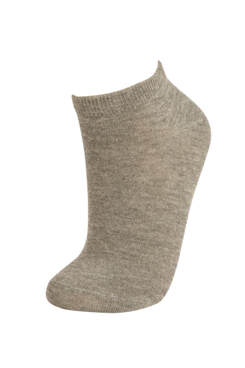 Kadın Gri Kadın 5'li Pamuklu Patik Çorap