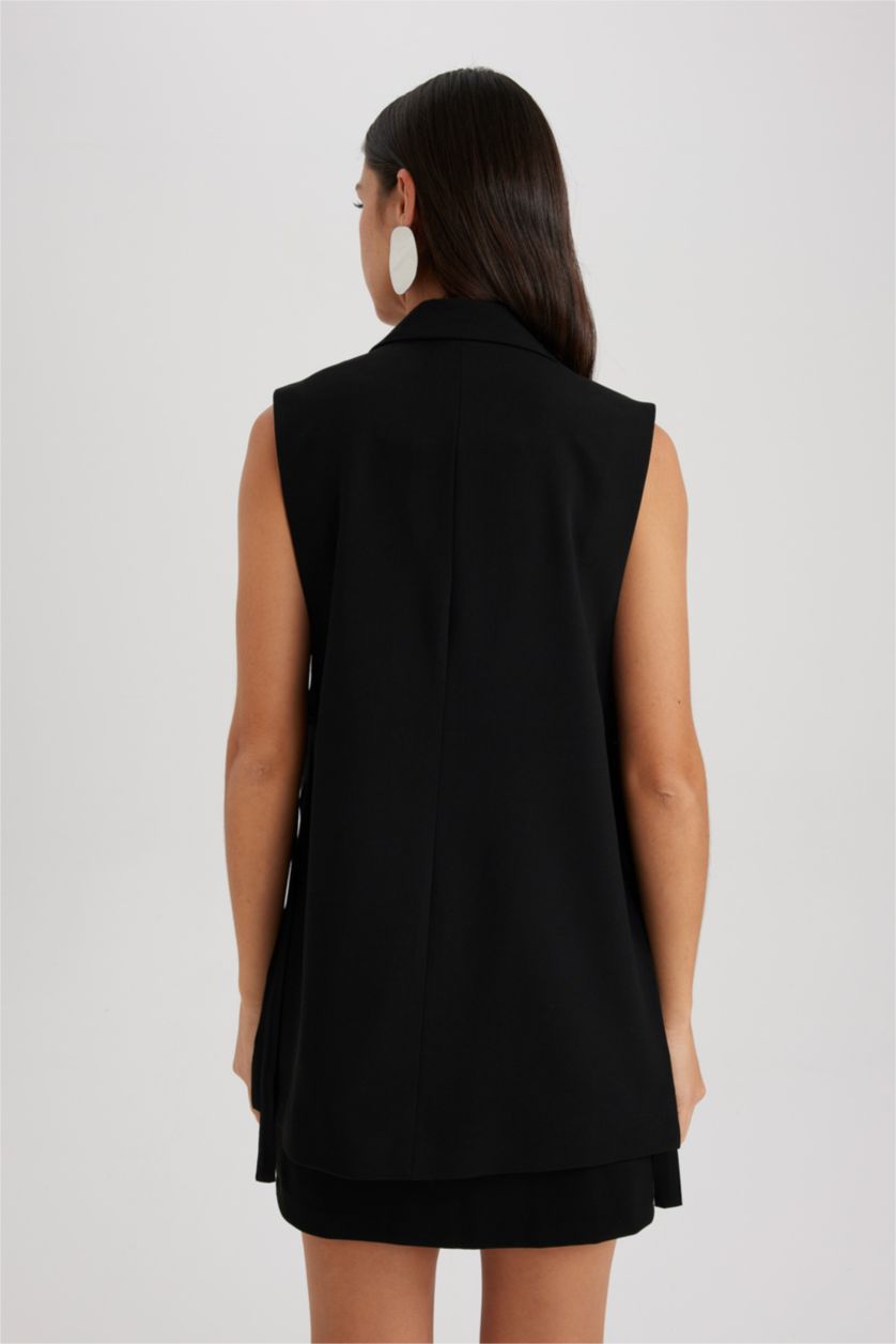 WOMAN Black Slim Fit Blazer Vest