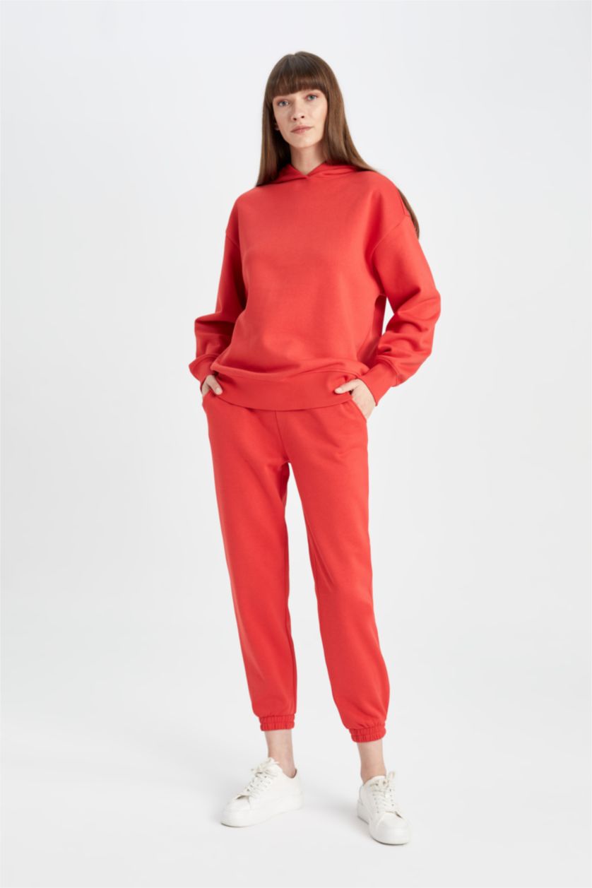 Әйелдерге қызыл джоггер пішімі негізгі 3 көтерілген жіп Шалбар