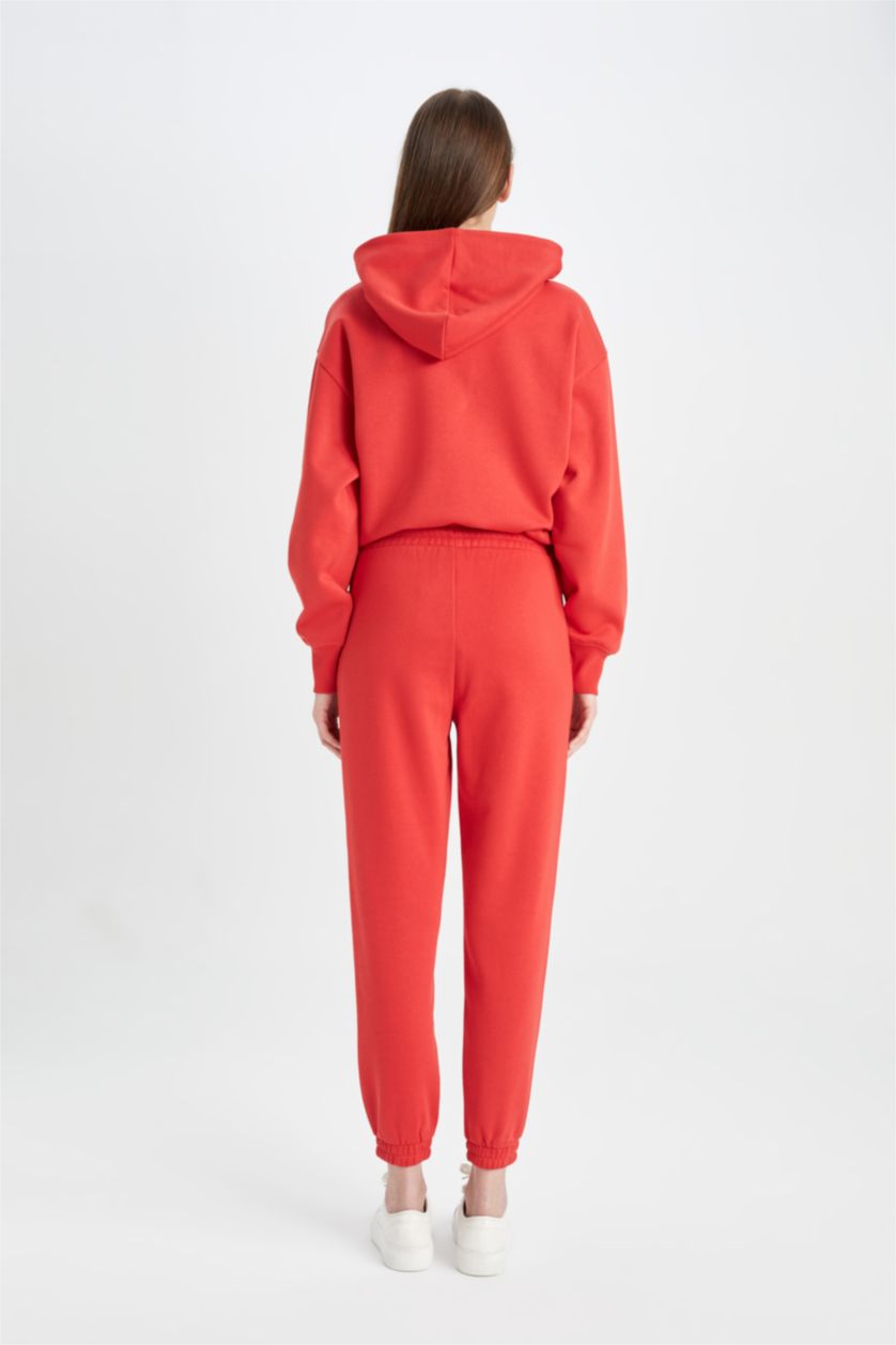 Әйелдерге қызыл джоггер пішімі негізгі 3 көтерілген жіп Шалбар