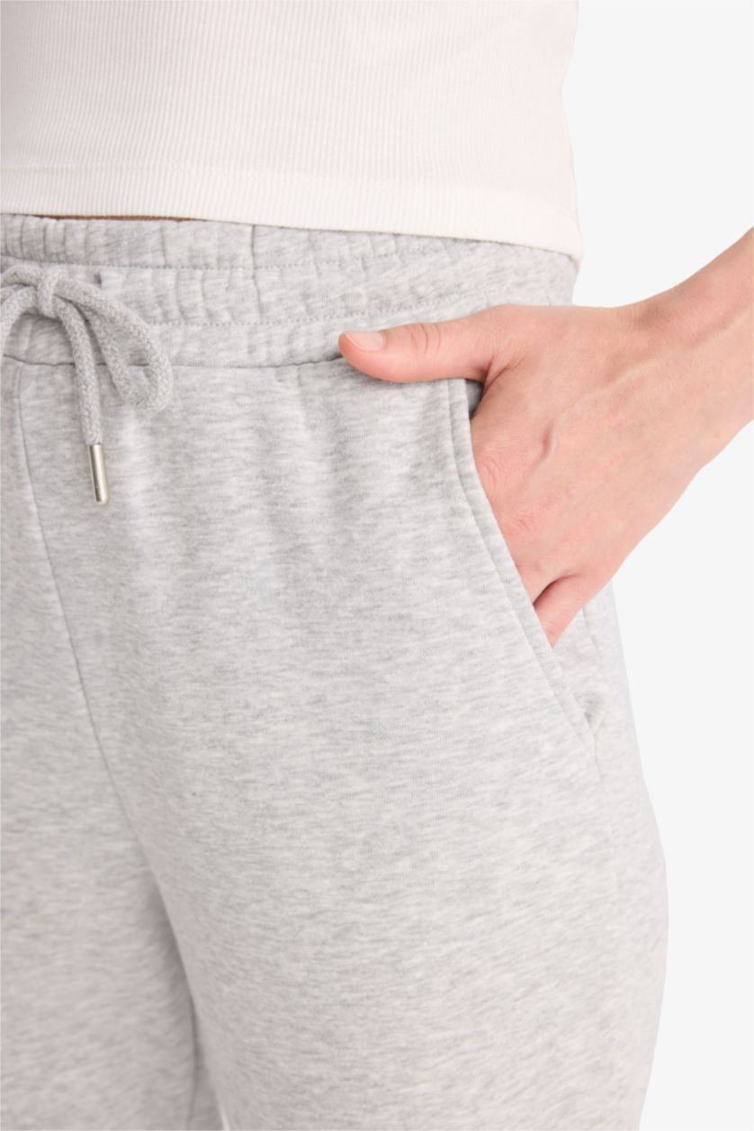 Женщины Серый меланж Джоггеры крой базовые однотонные с карманами высокая талия толстые спортивные штаны