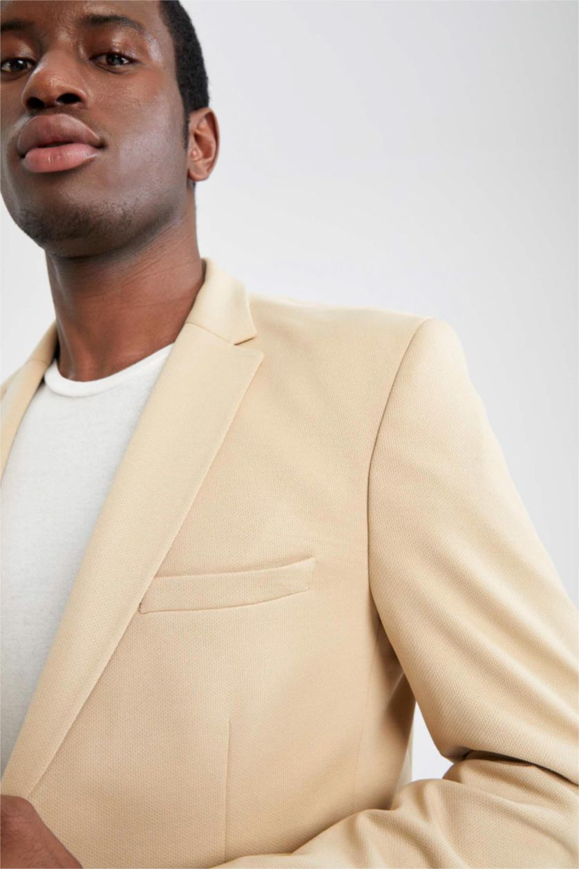 HOMME Beige Veste blazer basique coupe slim