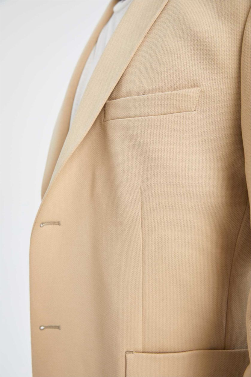HOMME Beige Veste blazer basique coupe slim
