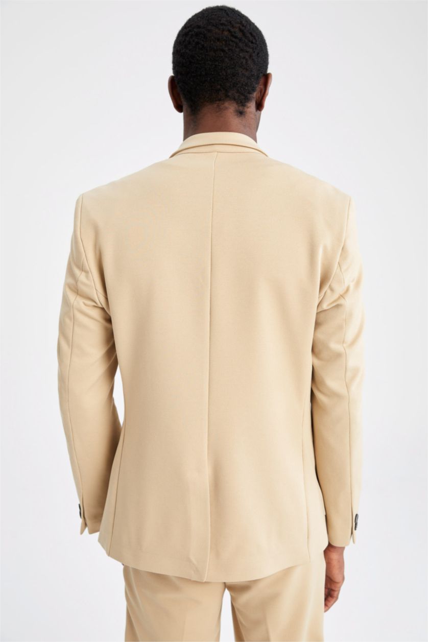 HOMME Beige Veste blazer basique coupe slim