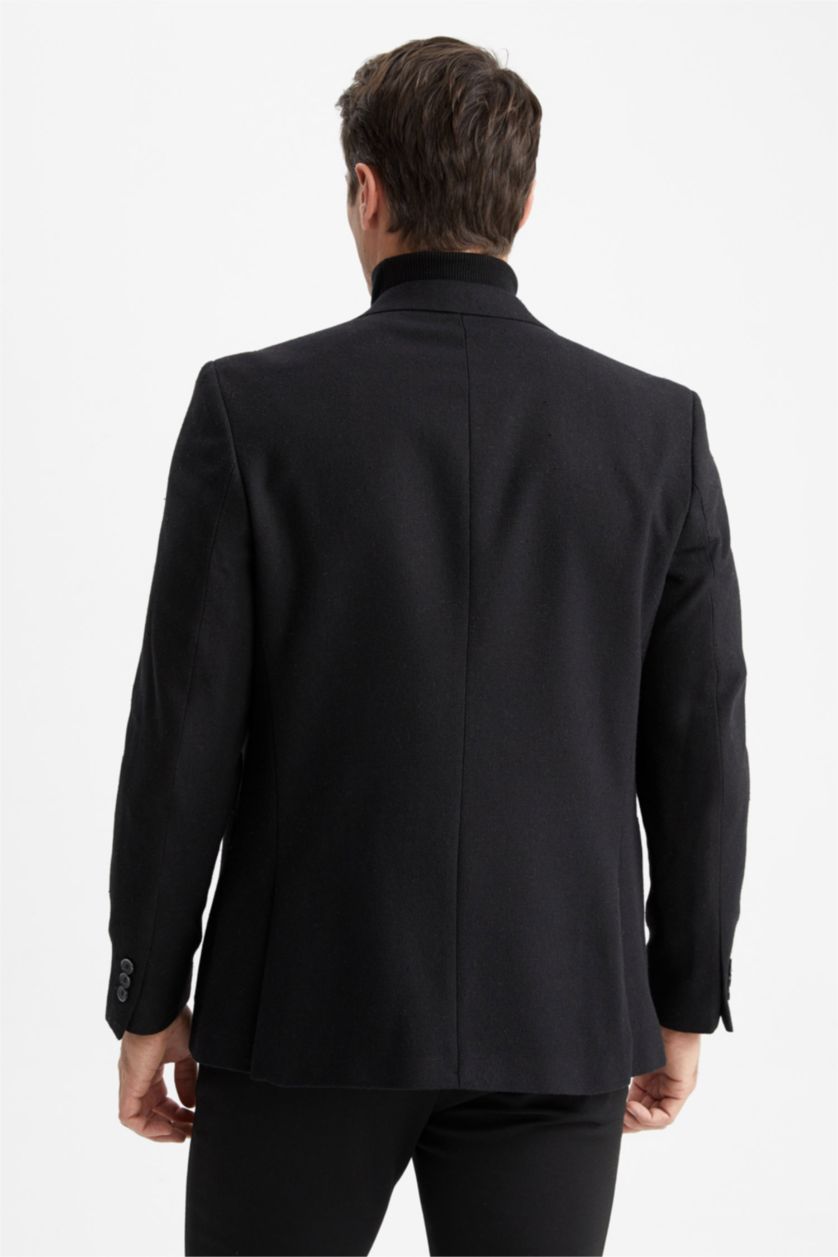رجالي أسود بليزر مودرن فيت مبطن
