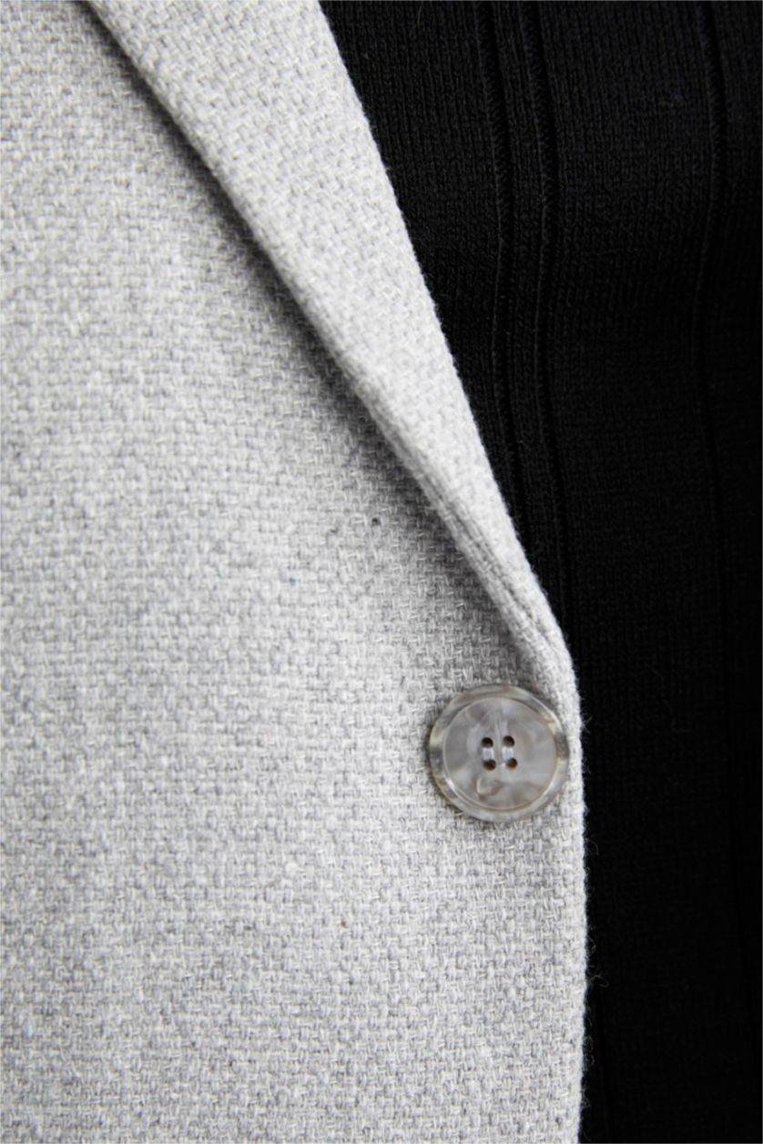 HOMME Gris Blazer Coupe Moderne Doublé