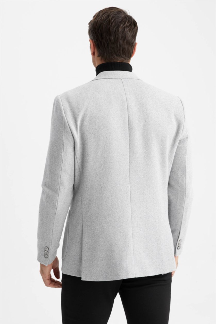 HOMME Gris Blazer Coupe Moderne Doublé