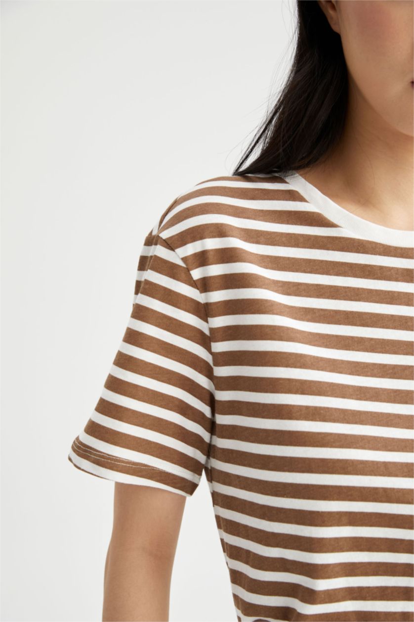 FEMME Beige Defacto Fit Pantalon palazzo large en viscose à motifs floraux