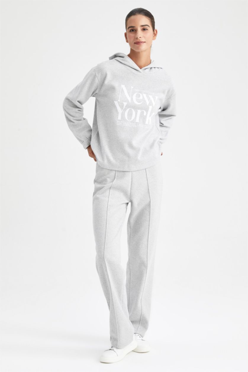 نساء ميلانج رمادي Wide Leg Trousers