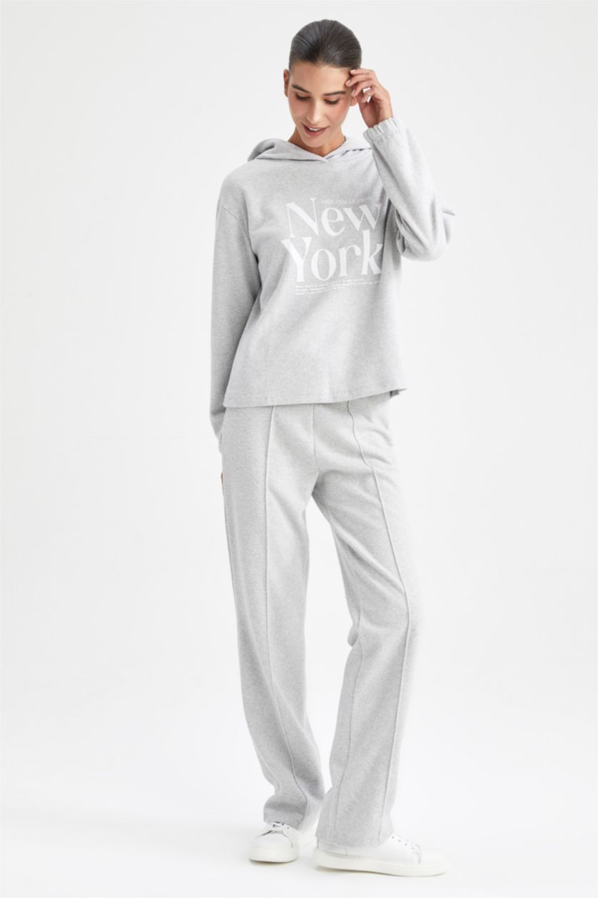 نساء ميلانج رمادي Wide Leg Trousers