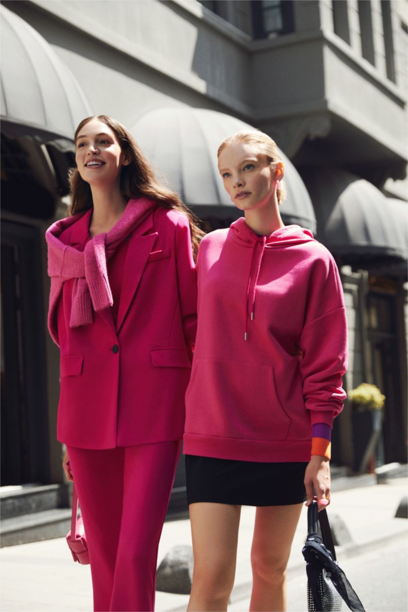 FEMME Rose Foncé Sweat À Capuche Oversize