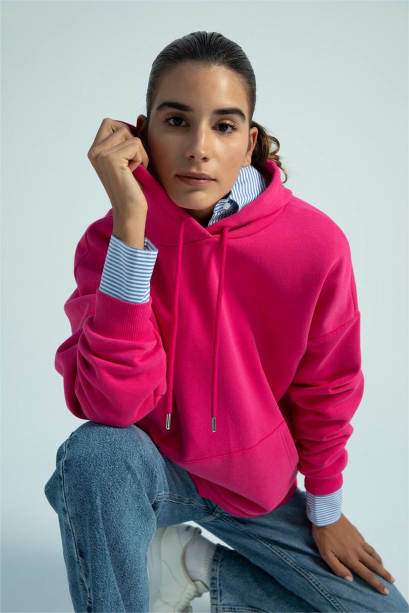 FEMME Rose Foncé Sweat À Capuche Oversize