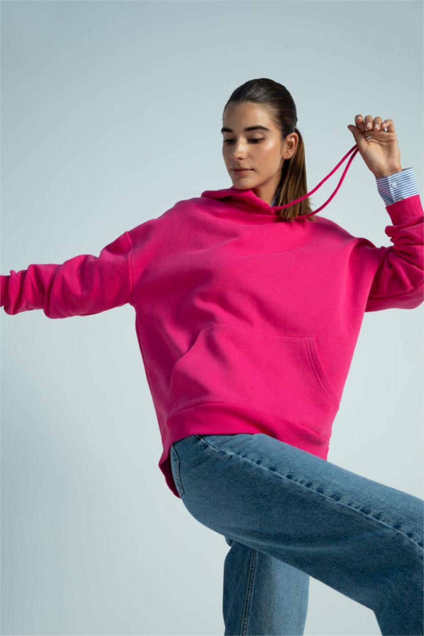 FEMME Rose Foncé Sweat À Capuche Oversize