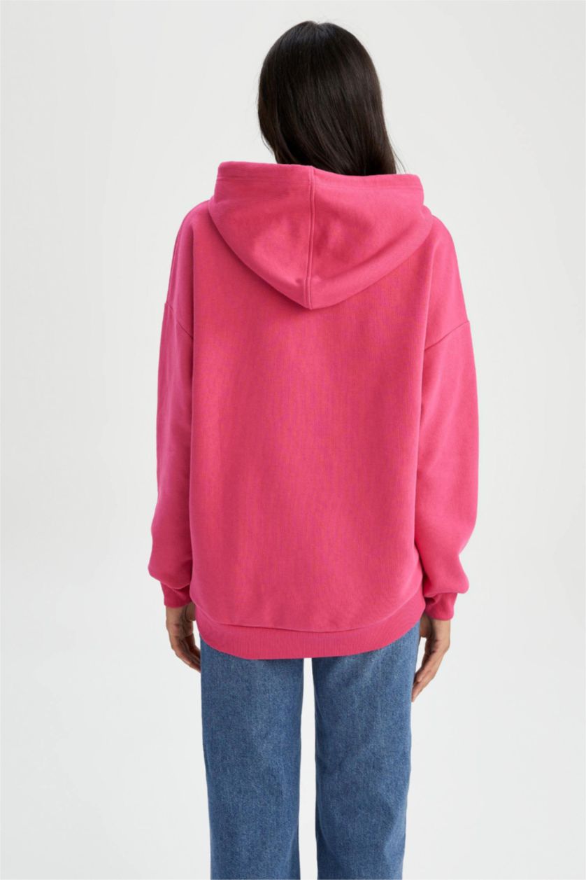 FEMME Rose Foncé Sweat À Capuche Oversize